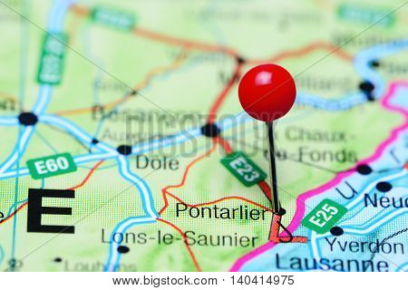Pontarlier pinned on a map of France