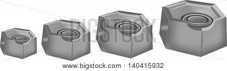 series of old weights for scales series of old hexagonal weights for old dated scales