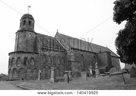 An external view of a medieval church in Leuchars