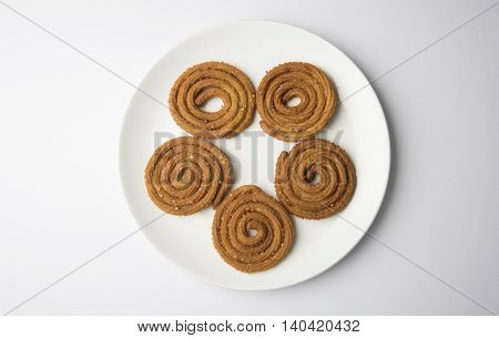 traditional indian snack chakli, chakali or murukku