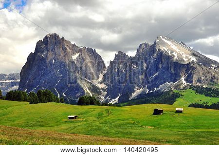 Mountain peaks in Dolomites mountains, northern Italy