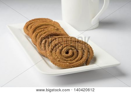 traditional indian snack chakli, chakali or murukku