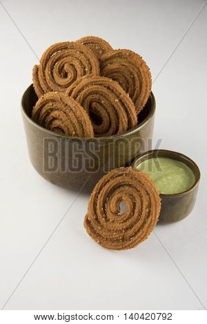 traditional indian snack chakli, chakali or murukku