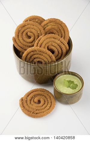 traditional indian snack chakli, chakali or murukku