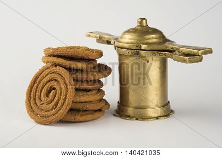 traditional indian snack chakli, chakali or murukku