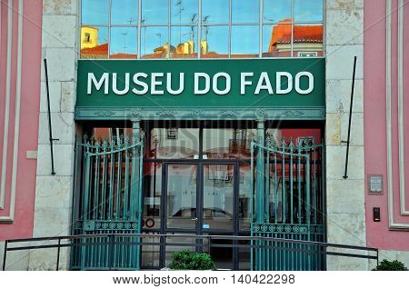 LISBON PORTUGAL - DECEMBER 21: Facade of Fado museum building in Lisbon on december 21 2013. Lisbon is a capital and the largest city of Portugal.