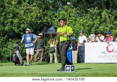 CHONBURI - DECEMBER 13 : Thongchai Jaidee of Thailand player in Thailand Golf Championship 2015 at Amata Spring Country Club on December 13 2015 in Chonburi Thailand.