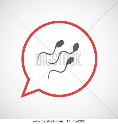Isolated Comic Balloon Line Art Icon With Sperm Cells