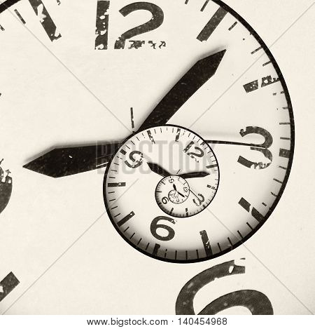 Vintage Infinity Clock. Time Concept.