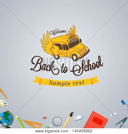 Welcome back to school. Vector Eps10 illustration.