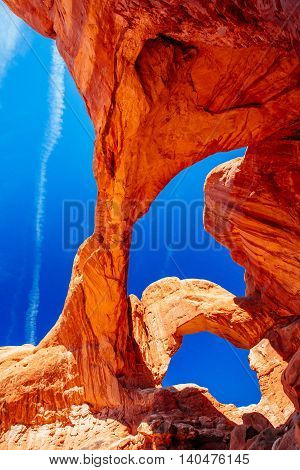 Double Arch In Arches National Park, Utah, Usa