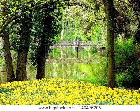 A beautiful landscape in the garden of Alcsútdoboz