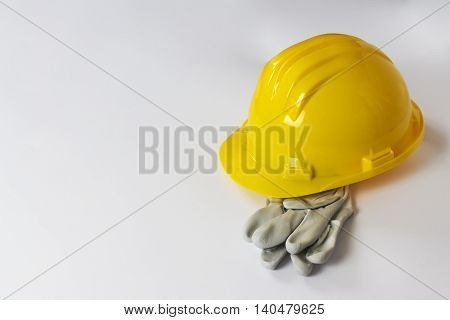 close up of protective helmet on white background