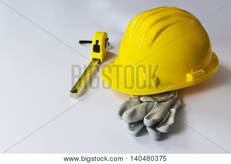 close up of protective helmet on white background
