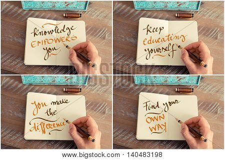Photo Collage Of Handwritten Motivational Messages