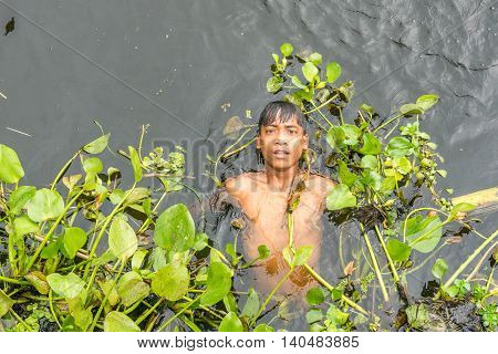 Children Taking Bath