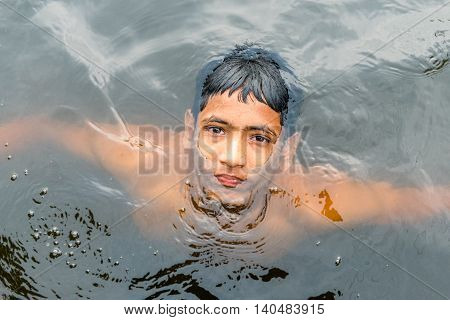 Children Taking Bath