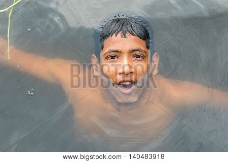 Children Taking Bath