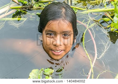 Children Taking Bath