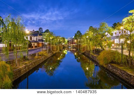 Historic canal in Kurashiki, Okayama, Japan.