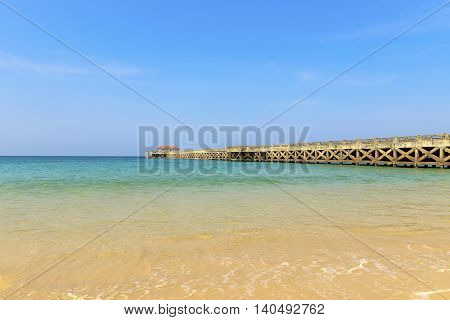 Natai bridge at Natai beach Phangnga Thailand