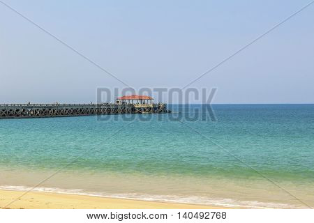 Natai bridge at Natai beach Phangnga Thailand