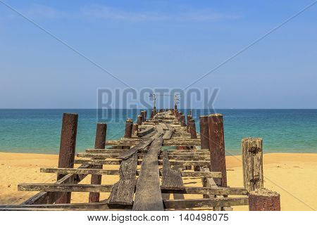Pilai bridge, the old bridge at Phangnga, Thailand