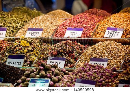 Famous turkish sweets in and tea Istanbul grand bazaar