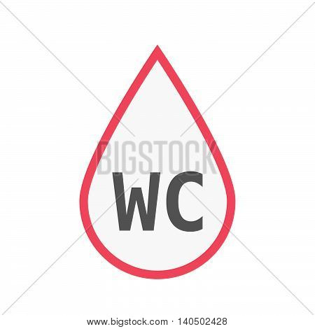 Isolated Line Art Blood Drop Icon With    The Text Wc