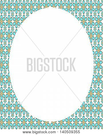 Circle White Frame Background With Decorated Borders
