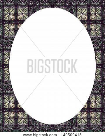Circle White Frame Background With Decorated Borders