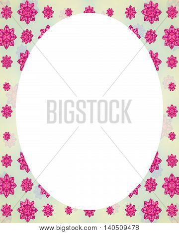 Circle White Frame Background With Decorated Borders