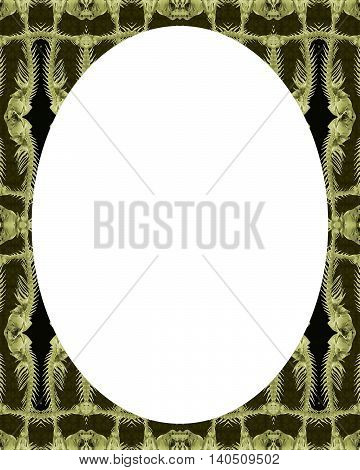 Circle White Frame Background With Decorated Borders