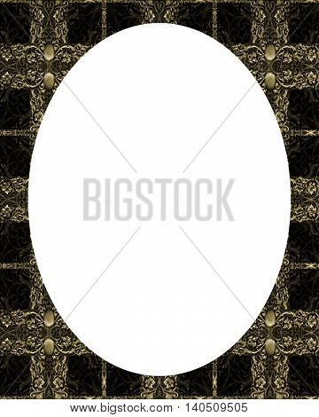 Circle White Frame Background With Decorated Borders