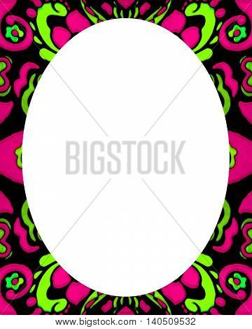 Circle White Frame Background With Decorated Borders