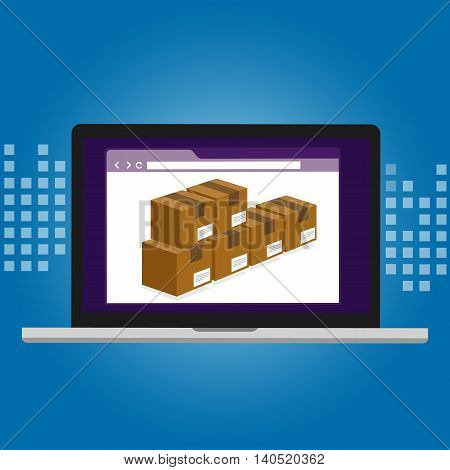 inventory management logistics system warehouse management box inside computer software vector