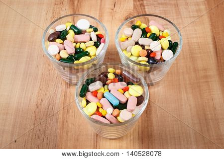 Heap Of Colorful Medical Pills And Capsules, Health Care Concept