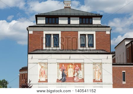 CRACOW POLAND - JULY 22 2016: The centre of Pope John Paul II. Cracow LagiewnikI Poland