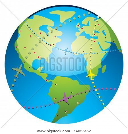 trajectoires de vol d'avion