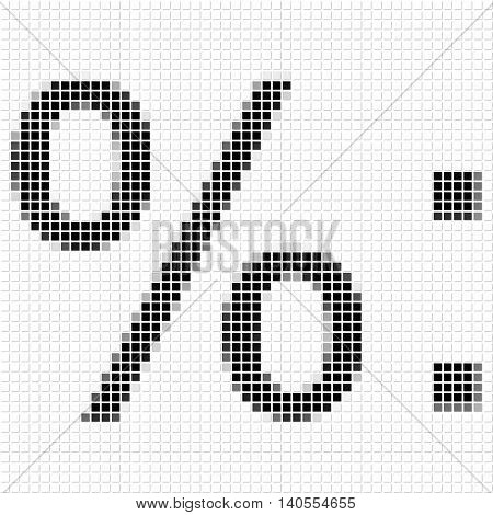 Percentage, Duble Dot. Simple Geometric Pattern Of Black Squares In Percentage, Duble Dot.