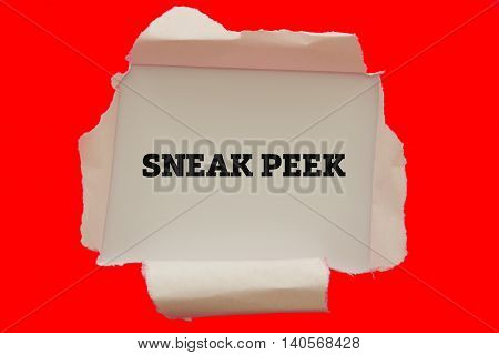 SNEAK PEEK word written under torn paper.