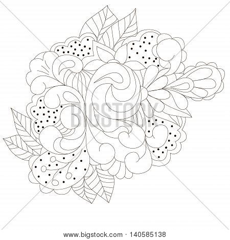 Abstract doodle design element with swirls leaves can be used web design walpapper textole texture.