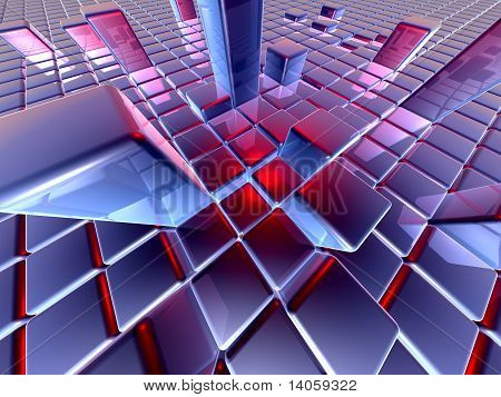 Červený geometrie