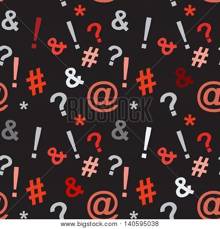 Typography Signs Seamless Pattern.