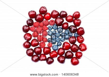 Isolated berry heap on a white background