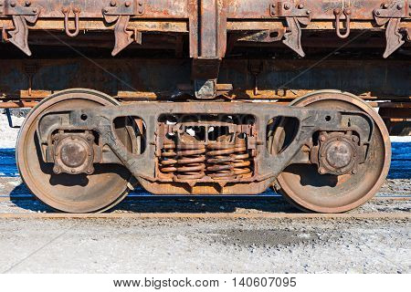 Wheels And Wheel Trolley Heavy Railway Freight Car.
