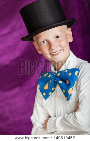 Handsome Dapper Young Boy In A Top Hat