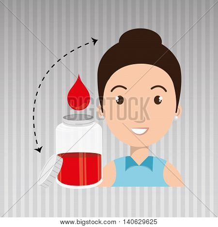 woman young bood donor vector illustration eps 10