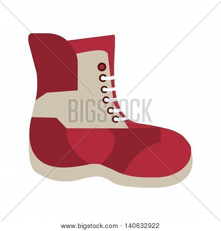flat design winter boot icon vector illustration