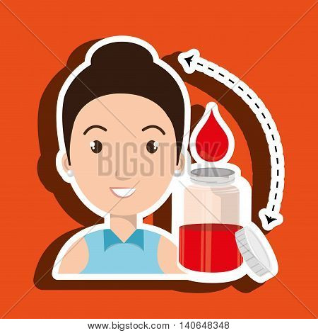 woman young bood donor vector illustration eps 10